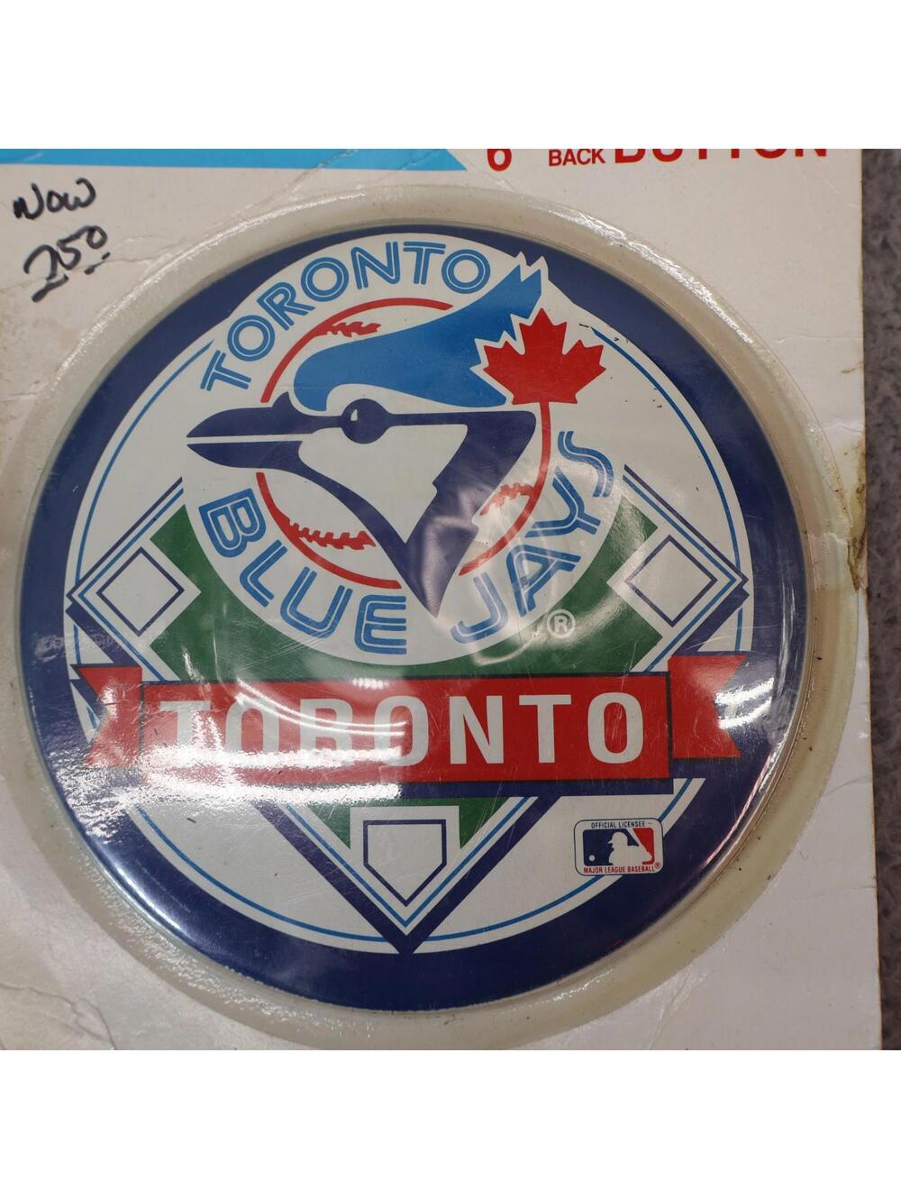 Vtg Toronto Blue Jays Button Pin 6 Inch Rare MLB Licensed